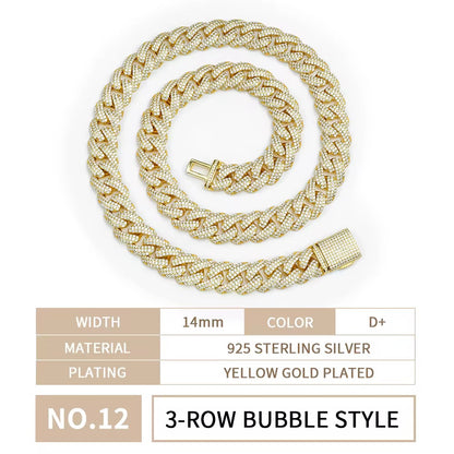 Moissanite Men’s Miami Cuban Link Chain Set