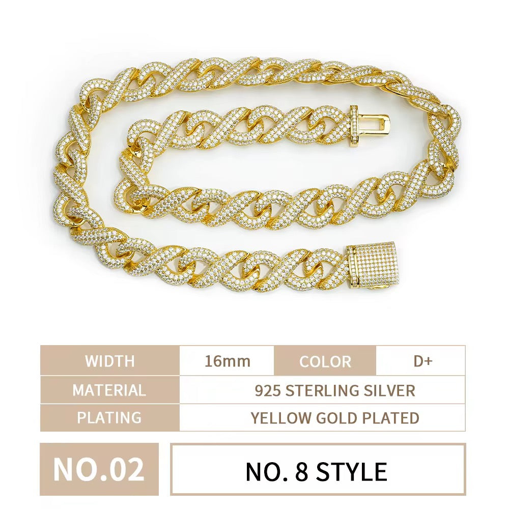 Moissanite Men’s Miami Cuban Link Chain Set