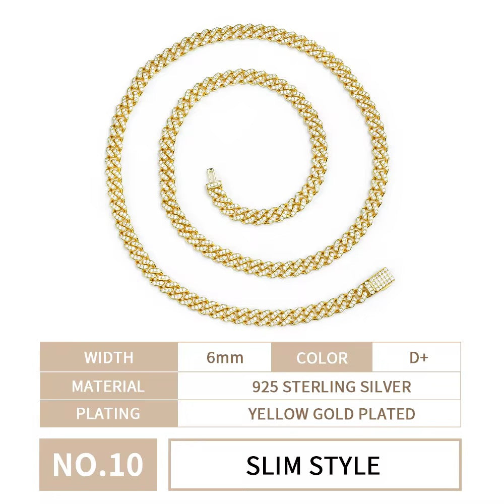 Moissanite Men’s Miami Cuban Link Chain Set