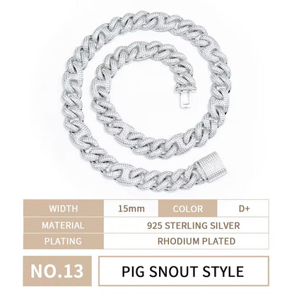 Moissanite Men’s Miami Cuban Link Chain Set
