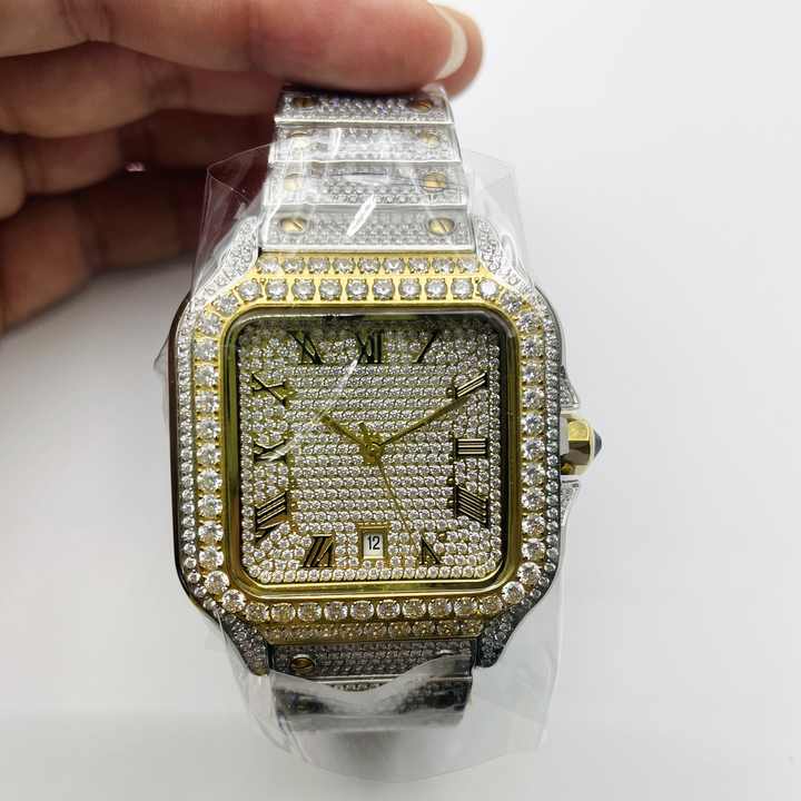 Men's 40mm Gold Skeleton Quartz Watch