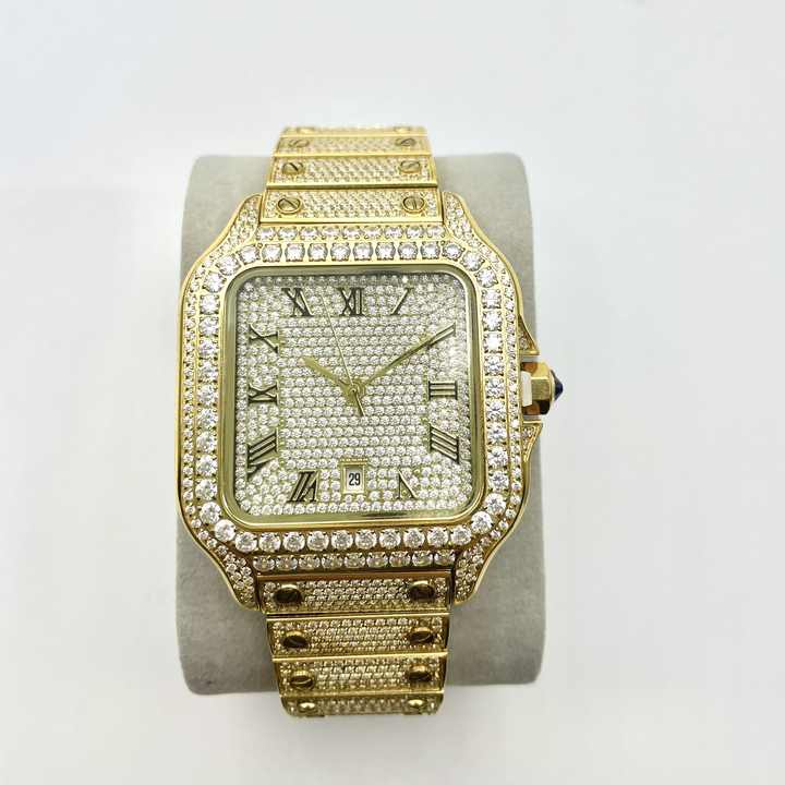 Men's 40mm Gold Skeleton Quartz Watch