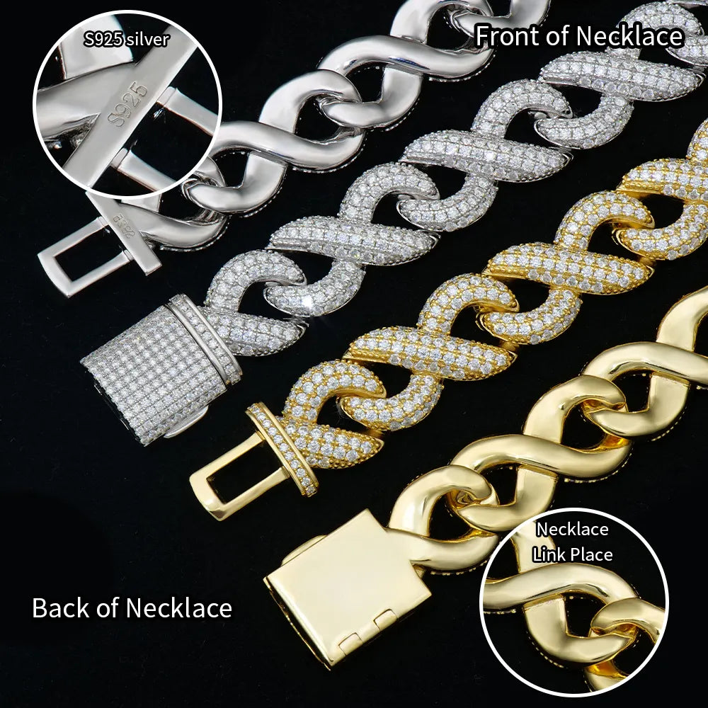 Silver Hip Hop 16mm No.8 Cuban Link Bracelet